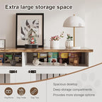 63'' Dog Crate Furniture for 2 Dogs, Wooden Dog Cage with Storage Compartment, Indoor Dog Kennel with 4 Doors for Large/Medium Dogs, White