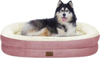 Orthopedic Waterproof Large Memory Foam Dog Bed: Washable Dog Bed with Bolsters - XXL Orthopedic Removable Cover for Medium Large Sized Pet - Non-Slip Bottom - Pink