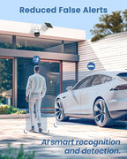 AOSU 3K/5MP Solar Security Cameras System Wireless Outdoor, Battery Powered WiFi Camera for Home Security, Panoramic PTZ, Auto Tracking, Human/Vehicle Detection, Color Night Vision (2 Pack)