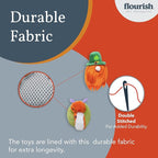 Flourish Pets 2 in 1 Multi-Layer Chew Toy for Active Dogs | Non-Toxic BPA Free Double Stitched Soft Fabric Exterior Dog Toys | Long-Lasting Dog Plush Toys – Leprechaun Snail 3.5" (2 Pack)