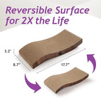 Reversible Wave Cat Scratcher for Indoor Cats - Cat Scratching Board, Horizontal Cat Scratch Pad Lounger with Reversible Usability and Extra Comfort for Lounge(2Pack, Dark Cherry)