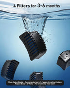 4 Pack Replacement Filters for D2416B Automatic Dog Water Bowl Dispenser – Compatible with 2.4 Gallon Gravity Pet Water Dispenser Activated Carbon & Ion Exchange Resin for Clean Drinking