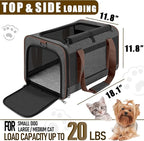 Small Dog Carrier Cage Soft Chihuahua/Softshell Big Cat Carrier Maine Coon/Pet Taxi Carrying Bag Over 25lbs / Top Loader Travel Kennel Brown