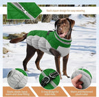 Dog Jackets for Medium Dogs,Medium Dog Coat,Warm Pet Winter Coat Zip Up Back,Waterproof Dogs Jacket with D-Ring,Pet Cold Weather Coats with Fleece Lined, Snowsuit Pug Boston Terrier,Green,M