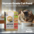 Because it's Better Pate Complete Meal, Variety Pack, Ocean, Turkey and Chicken Flavors 2.6 oz Pouches, Wet Cat Food, 12 Count