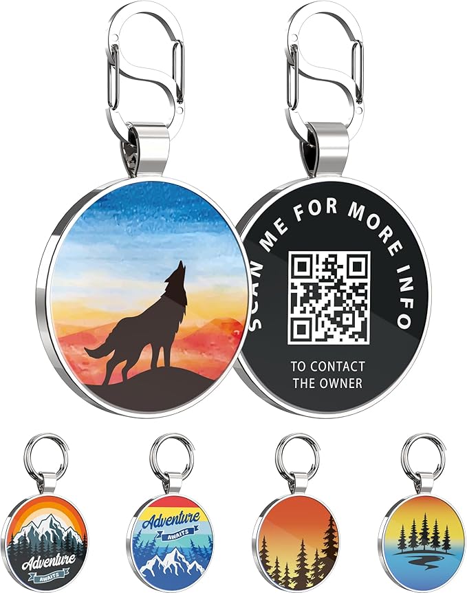 Personalized Dog Tags - Custom Dog Name Tags with QR Code for Instant Pet Location Alerts