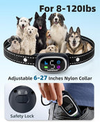 2-in-1 Dog Shock Collar and Bark Collar for Dogs – 3300FT Dog Training Collar with Remote, IP67 Waterproof e Collar with Anti-Bark/Beep/Vibration/Shock Modes for Small Medium Large Dog(8-120Lbs)
