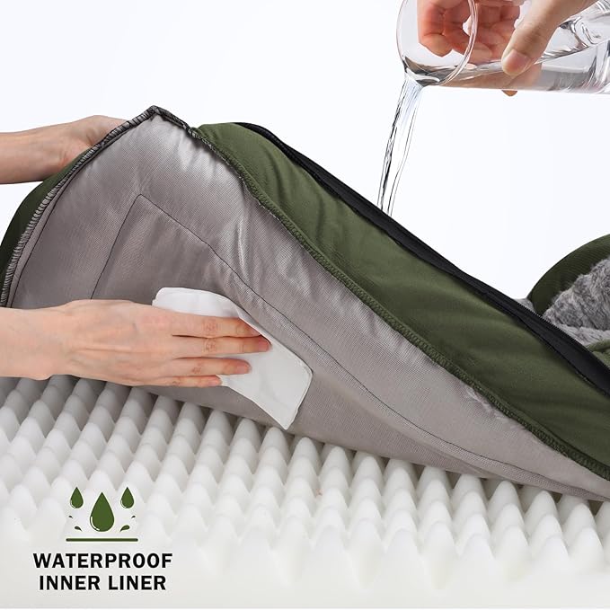 INVENHO Orthopedic Dog Bed for Extra Large Dogs, XXL Egg-Crate Foam Dog Couch with Washable Removable Cover, Waterproof Lining and Nonskid Bottom