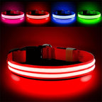 PcEoTllar Lighted Dog Collars for Night, Light Up Dog Collar Rechargeable Water-Resistant Flashing LED Dog Collars Safety Glow in The Dark Dog Collars Light for Large Small Medium Dogs