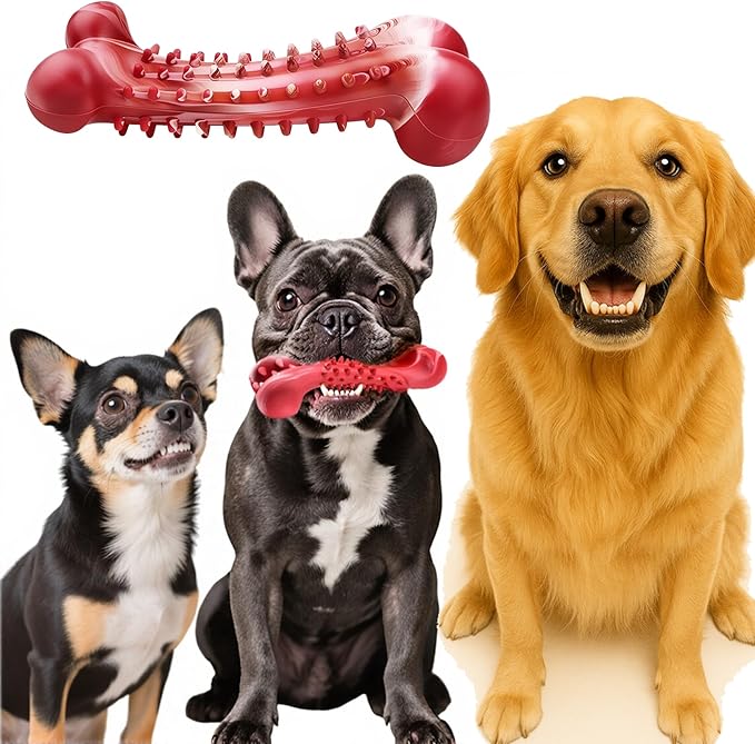 Indestructible Dog Chew Toys for Aggressive Chewers-Durable Rubber Toy for Large MediumSmall Dogs, Interactive Puppy Teething Chewer (Fit for Medium to Large Dogs)