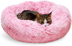 Whiskers & Friends Cat Beds for Indoor Cats Washable, Orthopedic Soft Fluffy Round Calming Pet Bed for Small to Large Kitty Kittens & Dogs, Small Dog Beds & Furniture