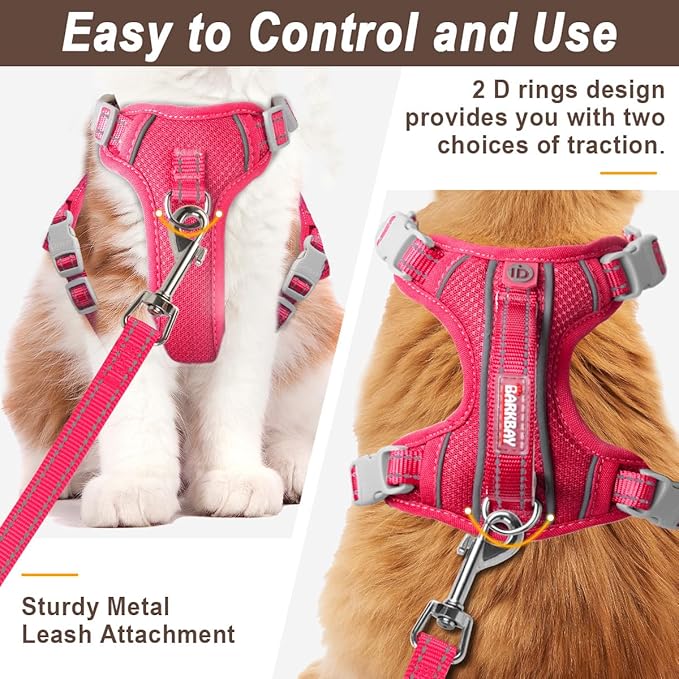 Cat Harness and Leash Set for Walking Escape Proof for Small Large cat Kitten Harness with ID tag Pocket (Pink,S)