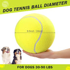 SCENEREAL Large Tennis Ball for Dogs, 9.5" Inflatable Dog Toy Balls for Large Medium Small Dogs Puppies, Funny Interactive Sports Ball for Indoor Outdoor Training Playing