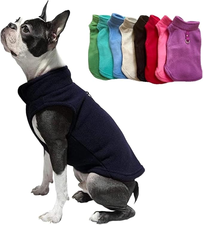JACKO & CO - Fleece Vest Sweater with Leash Ring - Soft Lightweight Breathable for Puppies Small Medium Dogs, Kitten, Cats, Chihuahua - Warm for Fall/Autumn/Winter (Black, XS 2-4lbs)