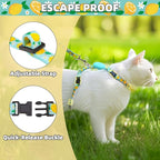 PUPTECK Adjustable Cat Harness and Leash Set Escape Proof Kitten Strap Collar for Walking Travel, Lemon Pattern
