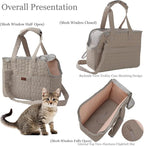 Small Dog Carriers Purse Bag,Gray,Recommand for Gentle/Lazy Adult Pets,Cats,Fashion Womans Totes Style Lightweight Pups Kitties Bunny Go to Vet Picnic Outdoor