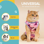 Avont Cat Recovery Suit - Kitten Onesie for Cats After Surgery, Cone of Shame Alternative Surgical Spay Suit for Female Cat, Post-Surgery or Skin Diseases Protection -Purplecamo(M+)