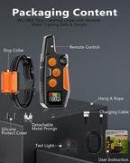 Dog Shock Collar with Remote Control 3300FT Range IPX7 Waterproof Rechargeable E Collar for Dogs Training 3 Modes for 5-120lbs Small Medium Large Dogs