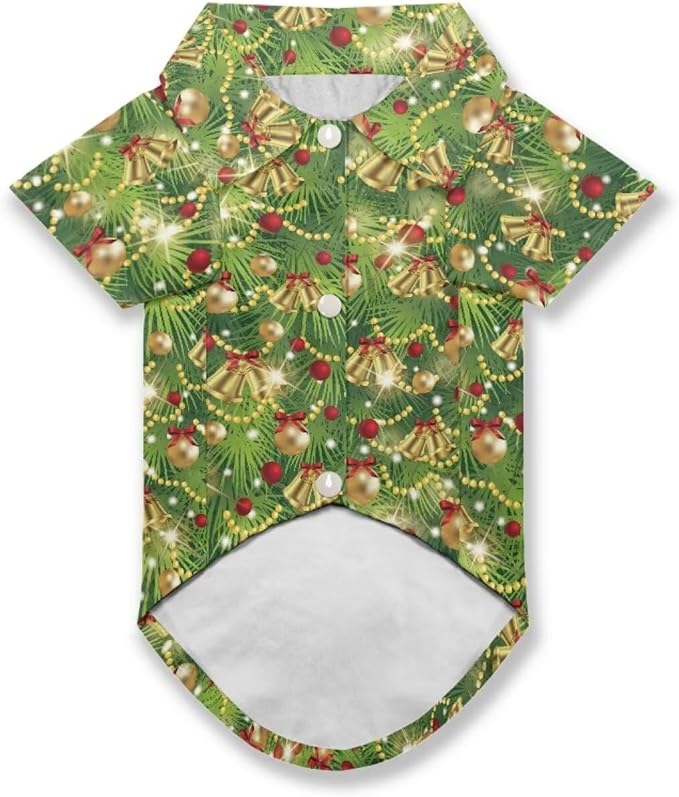 Colorful Lights Dog Clothes for Small Dogs Christmas Boy Girl Dog Shirt Soft Puppy Outfit Adorable Pet T-Shirts Puppy Summer Hawaiian Beach Polo Shirts Clothes Kitten Xmas Clothing