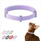 Safety Cat Collar Pro, Lightweight Elastic Release Non Breakaway Cat Collar Adjustable with Snap Fastener for Kitten All Small Large Cats, US IDA Gold Award (Monet Purple, S 5.9-11.8")