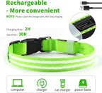 PcEoTllar Lighted Dog Collars for Night, Light Up Dog Collar Rechargeable Water-Resistant Flashing LED Dog Collars Safety Glow in The Dark Dog Collars Light for Large Small Medium Dogs
