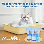 Made4Pets Cat Litter Crystals, Non Clumping Cat Litter Odor Control Kitty Litter Non Clumping No scooping Low Dust, Low Tracking, Lightweight, Dehydrates Waste,Cologne– 17.2 lbs (4 x 4.3 lb Packs)