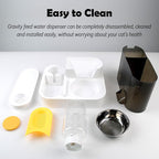 2 in 1 Automatic Cat Feeder and Water Dispenser Combo,All-in-One Dog Food and Water Dispenser Set with Stainless Steel Food Bowl Detachable Gravity Feeder for Cat Kitten Small Dog(Yellow)