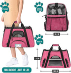 PetAmi Airline Approved Pet Carrier for Cat, Soft Sided Dog Carrier for Small Dog, Cat Travel Supplies Accessories Indoor Cat, Ventilated Pet Carrying Bag Medium Large Kitten Puppy, Large Heather Pink