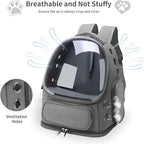 Cat Backpack Carrier for Cats and Small Dogs, Breathable Cat Bubble Backpack, Airline Approved Pet Travel Carrier for Hiking Camping Outdoor(Grey)