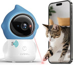 ZUMIMALL Pet Camera Indoor, 5G/2.4G WiFi Camera for Dog/Cat with Laser Toy, 3MP Pet Security Cameras with Phone App, 2-Way Talk, Auto Tracking, Pet/PIR/AI Detection, Privacy Protect, Alexa/ONVIF/Cloud