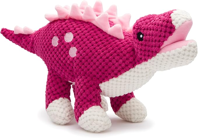 fabdog Floppies Plush Dog Toy - Cute & Durable Squeaky Dog Toys - Best Squeak Toy for Puppies and All Breeds | Ideal Pet Gift| Small Stegosaurus