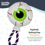 Huxley & Kent Halloween Funny Dog Toy w/Squeaker – Power Plush Squeaky Dog Toys for Small, Medium & Large Dogs – Soft Stuffed Animal for Indoor Play & Fetch - Eyeball Safety Pop, One Size