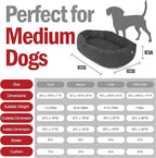 Majestic Pet 32 Inch Suede Shredded Memory Foam Mix Calming Medium Dog Bed Washable 32 x 23 x 7 (Inch) - Cozy Soft Round Donut Dog Bed with Spine for Head Support - Pet Bed Gray
