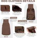 ROZKITCH Dog Winter Coat Soft Pullover Pajamas, Pet Windproof Warm Cold Weather Jacket Vest Cozy Onesie Jumpsuit Apparel Outfit Clothes for Small, Medium, Large Dogs Walking Hiking Travel Sleep Brown