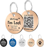 MYLUCKYTAG QR Code Stainless Steel Dog ID Tag, Engraved, Durable Dog Collar Tag with Digital Pet Profile & Location Alerts