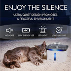 Veken Innovation Award Winner 95oz/2.8L Pet Fountain, Automatic Cat Water Fountain Dog Water Dispenser with Replacement Filters for Cats, Dogs, Multiple Pets (Grey, Plastic)