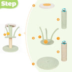 Cat Scratching Post - Cute Smaller Cat Tree Kitten Scratcher Sisal Scratch Posts with 3 Spring Ball, 18’’ Tall Cat Scratchers for Indoor Cats, Kittens (Mint Green)