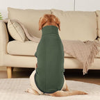 ROZKITCH Dog Winter Coat Soft Pullover Pajamas, Pet Windproof Warm Cold Weather Jacket Vest Cozy Onesie Jumpsuit Apparel Outfit Clothes for Small, Medium, Large Dogs Walking Hiking Travel Sleep Green