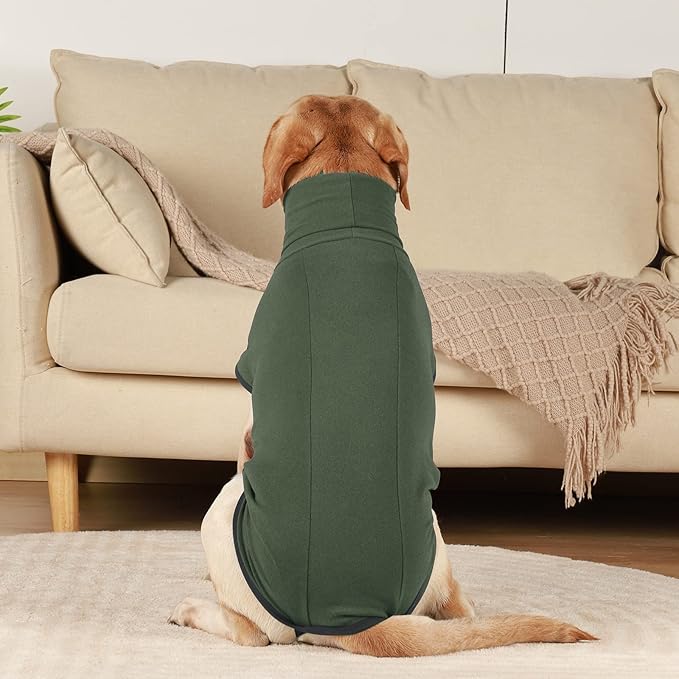 ROZKITCH Dog Winter Coat Soft Pullover Pajamas, Pet Windproof Warm Cold Weather Jacket Vest Cozy Onesie Jumpsuit Apparel Outfit Clothes for Small, Medium, Large Dogs Walking Hiking Travel Sleep Green