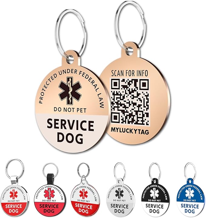 Myluckytag QR Code Stainless Steel Dog ID Tag - Online Pet Profile, Location Alert Email, Digital Pet Tag