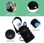 GiNT 37oz Insulated Stainless Steel Dog & Human Water Bottle, All-in-1 Travel Dispenser with Detachable Bowls & Carrying Case, Leak-Proof Pet Canteen for Walking, Hiking, Camping, Car (White)