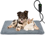 INVENHO Heated Dog Bed, Waterproof Adjustable Temperature Dog Cat Heating Pad with Timer, Indoor Pet Heating Pad for Cats Dogs Electric Pads for Dogs Cats, Pet Heated Pad (M: 28" x 16")