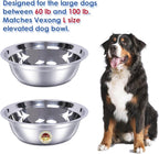 2 Pack, L Size Bowls, Matches Vexong L Size Elevated Dog Bowl Stand, for Dogs Between 60 and 100 lb, Stainless Steel Dog Bowl, Capacity 0.8 Gal / 12.5 Cup / 106 Oz / 3 Liter, Rustproof, Durable,