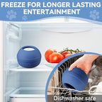 Long-Lasting Interactive Dog Lick Toy, Stuffable Dog Enrichment to Keep Dogs Busy, Wobbly Treat Dispensing Freezable Licking Toys, Food-Grade Safe (Dark Blue,M)