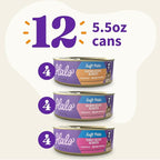 Halo Wet Cat Food Variety Pack, Grain Free Three Canned Wet Cat Pate, Chicken Stew, Salmon Stew & Turkey Stew, 5.5 Oz Can (Pack of 12)