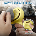 3 In 1 Self-Cleaning Steamy Brush for Pet Grooming - Anti-Static Flying Hair Spray, Removes Loose Hair and Reduces Shedding for Long and Short Fur, Yellow