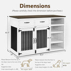 Lovupet Solid Wood Dog Crate Furniture, Medium Dog Cage with Adjustable Shelf and Storage Cabinet, 1775