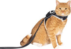 Travel Cat & Stray Cat Harness and Leash Set - Adjustable Velcro Mesh Cat Harness and Strong Nylon Leash Kit - Comfort Escape Proof Harness for Cats, Kitten for Outdoor Walking,Hiking (Small: 9-11 in)
