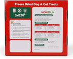 MON2SUN Christmas Dog and Cat Treats, Freeze-Dried Holiday Box Treats, Single Ingredient, High Protein Training Treats & Food Topper, 7.8 oz