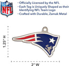 NFL New England Patriots Engraving Pet ID in 32 Team Logo Shapes - Personalized Dog and Cat Tags With 3 Lines of Customizable Text for Tracking & Safety - Stainless Steel